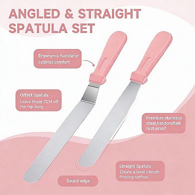 137-Piece Cake Decorating Kit with Turntable & Pattern Chart