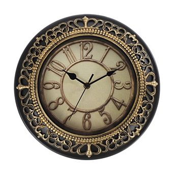 10 Inch Outdoor Wall Clock, Waterproof Garden Clock, Vintage Lace, Battery Operated, Silent Movement