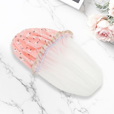 1 Pc Reusable Birds Pattern Shower Cap for Shower