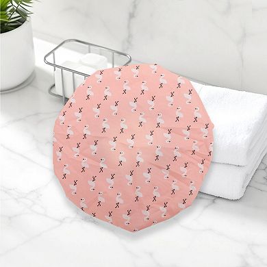 1 Pc Reusable Birds Pattern Shower Cap for Shower