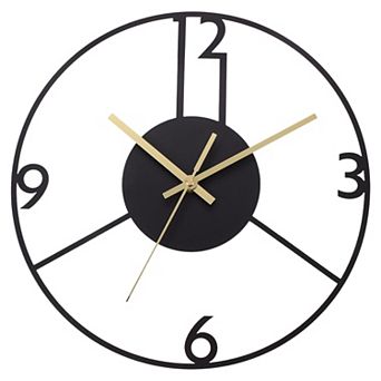 Vintage Wall Clock 12 Inch, Ornate Metal Clock Silent Non-Ticking Farmhouse Decor Retro Style