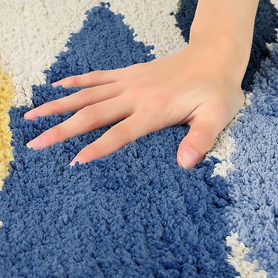 2Pcs Bathroom Rugs Soft Plush Fluffy Bath Mats Non Slip Printing Bathroom Mat 20" x 32"+16" x 24"