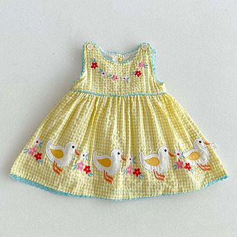 Summer Hot Selling Baby Kids Girls Princess Sleeveless Plaid Dress