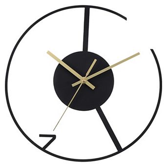 Vintage Wall Clock 12 Inch, Ornate Metal Clock Silent Non-Ticking Farmhouse Decor Elegant Style