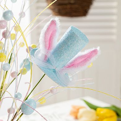 Glitzhome 21"H Easter Glitter Egg & Top Hat Table Tree