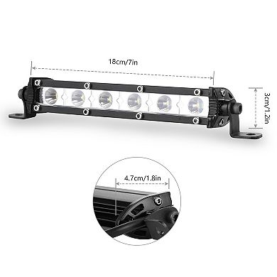 Ultra Slim 7″ LED Work Light Bar for Truck & Boat