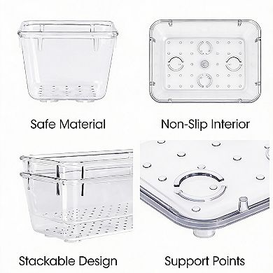 25 Clear Plastic Drawer Organizers, 4 Sizes, Stackable, Non-Slip