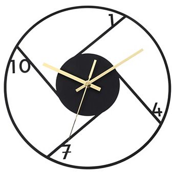 Vintage Wall Clock 12 Inch, Ornate Metal Clock Silent Non-Ticking Farmhouse Decor Minimalist Style