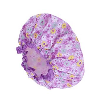 1 pc Ditsy Floral Double Layer Shower Cap for Bathroom