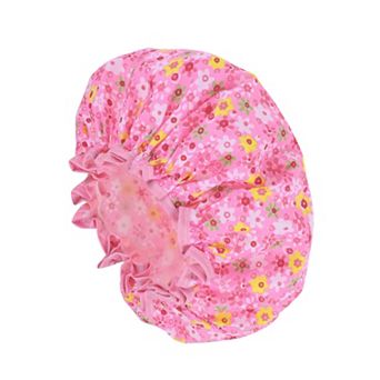 1 pc Ditsy Floral Double Layer Shower Cap for Bathroom