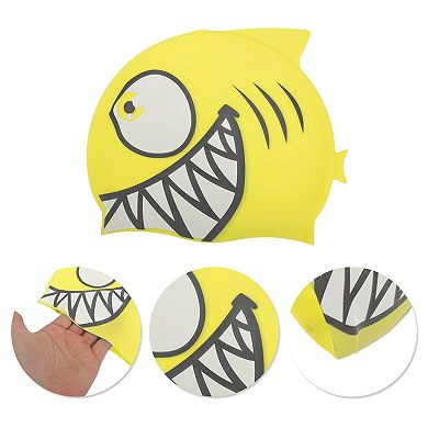 Waterproof Cartoon Fish Pattern Swim Cap for Child 1 Pc