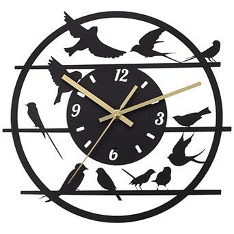 Vintage Wall Clock 12 Inch, Ornate Metal Clock Silent Non-Ticking Farmhouse Decor Futuristic Style