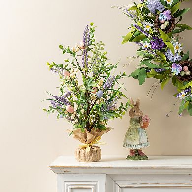 Glitzhome 21"H Easter Table Decor, Egg & Lavender Table Tree Décor