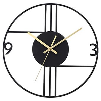 Vintage Wall Clock 12 Inch, Ornate Metal Clock Silent Non-Ticking Farmhouse Decor Classic Style