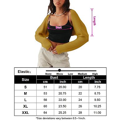 Women Knit Shoulder Shrug Sweater Long Sleeve Cropped Cardigan