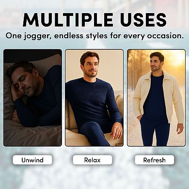 Men’s Thermal Top & Bottom Set Sleepwear or Base Layer Essential