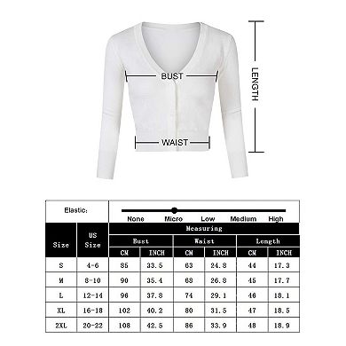 Women's Cropped Cardigans Sweaters Button Down Open Front Shrugs