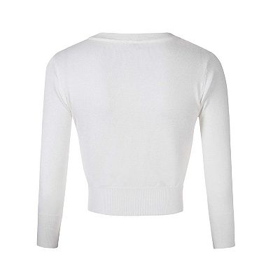 Women's Cropped Cardigans Sweaters Button Down Open Front Shrugs