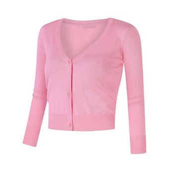 Women's Cropped Cardigans Sweaters Button Down Open Front Shrugs