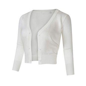 Women's Cropped Cardigans Sweaters Button Down Open Front Shrugs