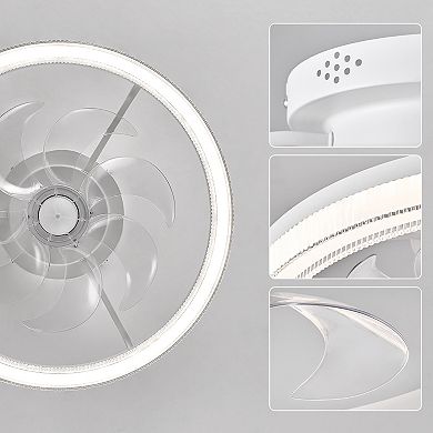 Moooni 19.7" Smart Ceiling Fan with Lights, Dimmable LED & APP Control