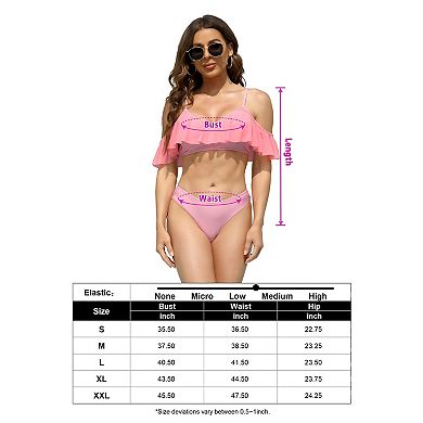 Bikini Sets for Women Ruffle High Waisted Bathing Suit Summer Two Piece Swimsuit