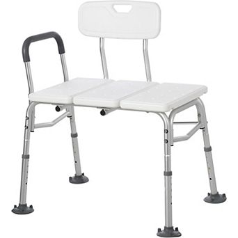 Tub Transfer Bench,Shower Chair for Bathtub W/Backrest&Padded Armrest,Height Adjustable Shower Bench