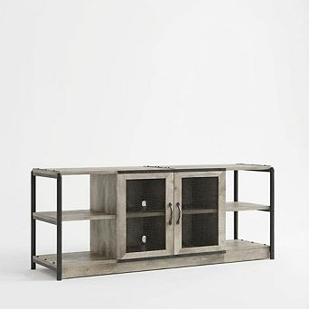 Farmhouse TV Stand for 65/75 in TVs, Entertainment Center, Industrial TV Media Console
