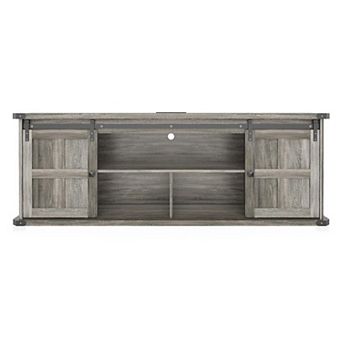 TV Stand for 75/80 Inch TV, 70 Inch TV Cabinet with Sliding Barn Door and Power Outlet