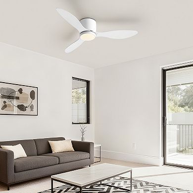 Moooni 42 Inch Low Profile Ceiling Fan with Dimmable Light Modern Fandelier with Remote&App Control