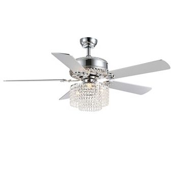 Moooni 52" Crystal Ceiling Fan with Light, 3-Light Vintage Chandelier Style