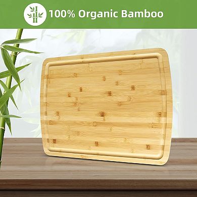 Large Cutting Board,20x15 Inch - 0.8'' Thick with Juice Groove & Non-Slip Handles