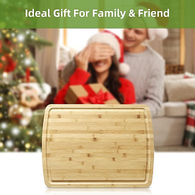 Large Cutting Board,20x15 Inch - 0.8'' Thick with Juice Groove & Non-Slip Handles