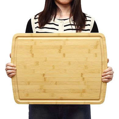 Large Cutting Board,20x15 Inch - 0.8'' Thick with Juice Groove & Non-Slip Handles