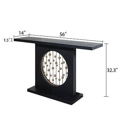 GOODSILO Contemporary Entryway Console Table with Artistic Circular Design