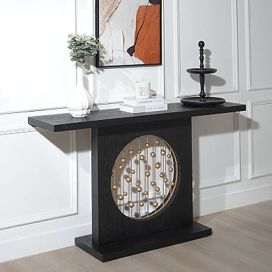 GOODSILO Contemporary Entryway Console Table with Artistic Circular Design