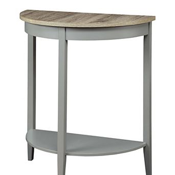 GOODSILO Half-Moon Console Table with Storage Shelf and Solid Wood Legs