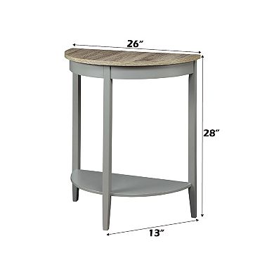GOODSILO Half-Moon Console Table with Storage Shelf and Solid Wood Legs