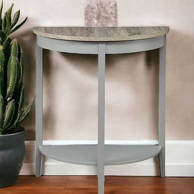 GOODSILO Half-Moon Console Table with Storage Shelf and Solid Wood Legs