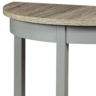 GOODSILO Half-Moon Console Table with Storage Shelf and Solid Wood Legs