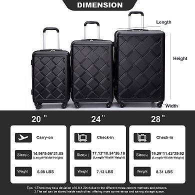 ELEMENT ACE Lightweight Hardshell Luggage Set with Storage & Handbag for Organized Travel
