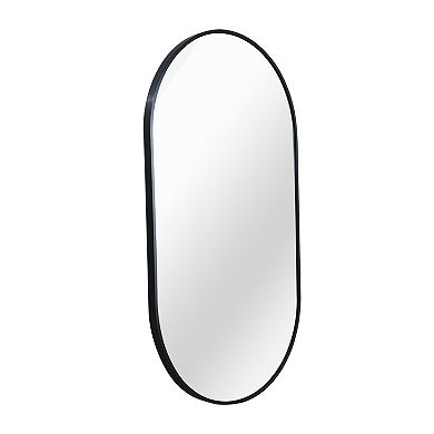 ELEMENT ACE Contemporary Oval Metal Wall Mirror with Shatterproof Film and Aluminum Frame