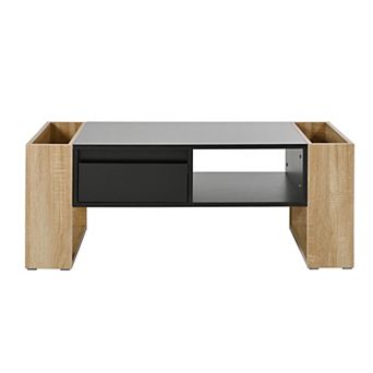 GOODSILO High-Gloss Coffee Table with Drawers & Hidden Storage for Living Spaces