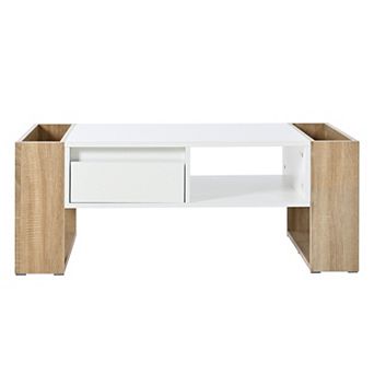 GOODSILO High-Gloss Coffee Table with Drawers & Hidden Storage for Living Spaces