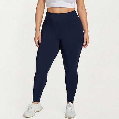 Women's Plus Size High Waist Stretch Leggings with Wide Waistband Smooth Compression Fit