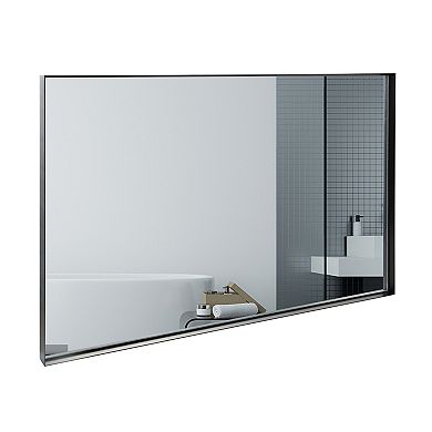 ELEMENT ACE Large Rectangular Wall Mirror with Floating Design and Beveled Edge for Modern Bathrooms