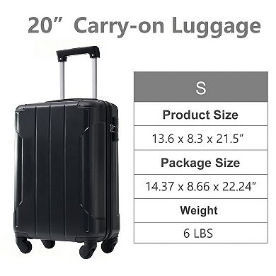 ELEMENT ACE Lightweight Hardshell Carry-On Luggage with Double Spinner Wheels and TSA Lock