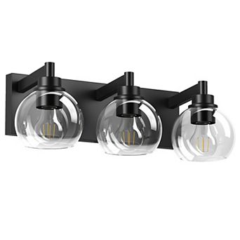 ELEMENT ACE Modern Three-Light Vanity Light Fixture with Clear Glass Shades