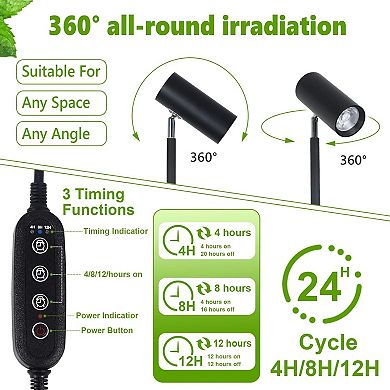 ELEMENT ACE Adjustable Full Spectrum Indoor Plant Growth Lamp with Timer