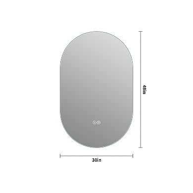 ELEMENT ACE 48x30 Inch Wall Mounted LED Touch Screen Anti-Fog Bathroom Mirror